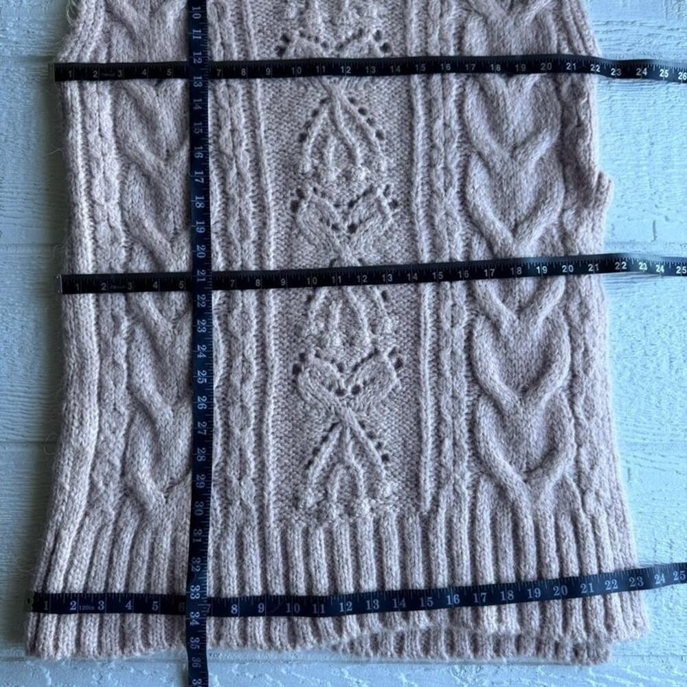 Zara Sweater Dress Womens Medium‎ Pink Cable Knit Sleeveless Alpaca Boho Preppy - Picture 11 of 16